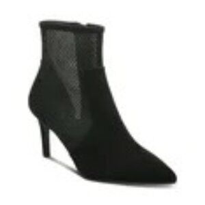 Alfani Women's Jamari Pointed Toe Mesh Inset Side Zip Booties Black Size 7M